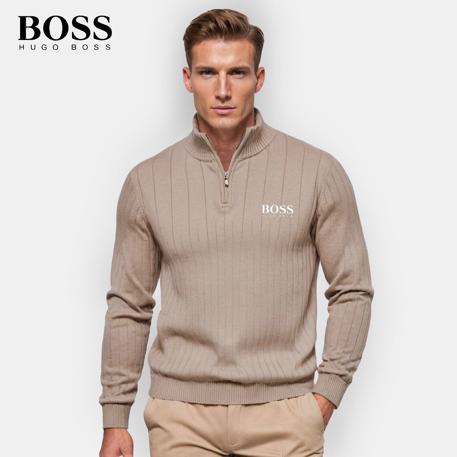 Stylish men's sweater with zipper – now at a special price!