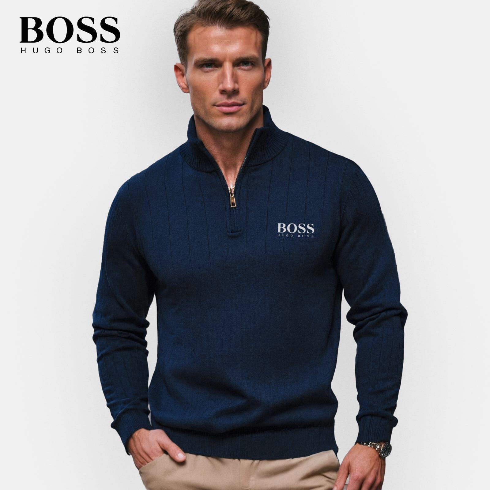 Stylish men's sweater with zipper – now at a special price!